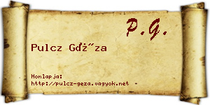 Pulcz Géza névjegykártya